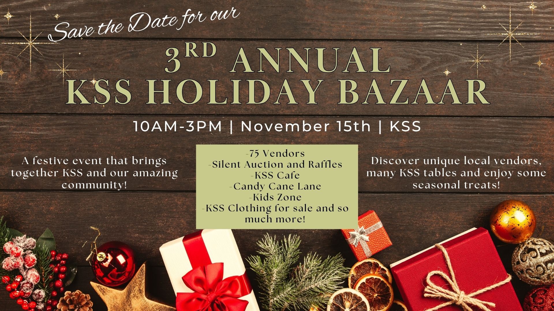 Save the Date Holiday Bazaar